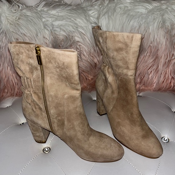 Michael Kors Dolores Suede Dark Khaki Ankle Boots Size 11M - Picture 6 of 14